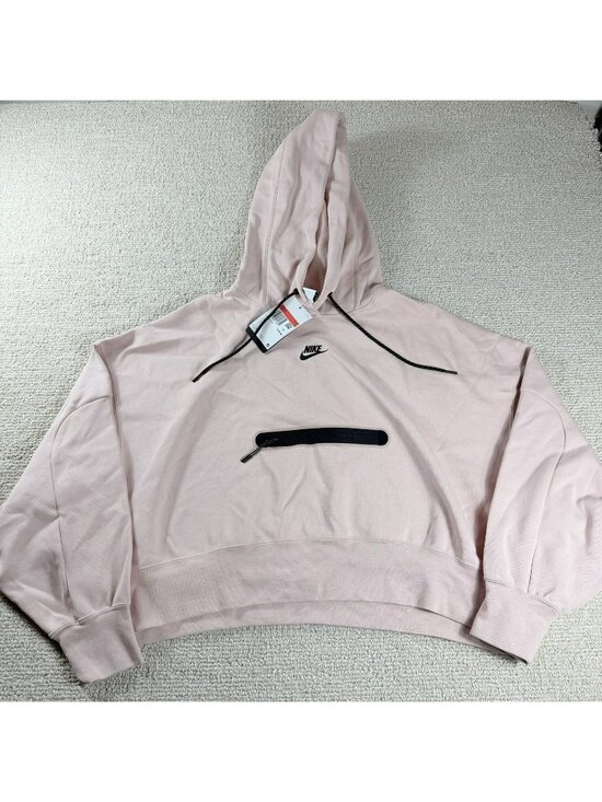 Nike Tops - Nike Sportswear Tech Fleece Oversized Cropped Hoodie Pink Women's Size Large